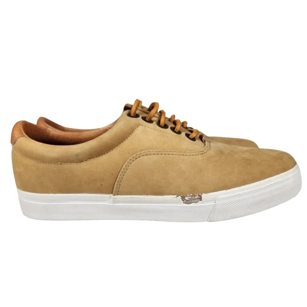 Paul Shark Yachting Men Suede Sneakers Casual Lace Up Beige EU 41 US 8